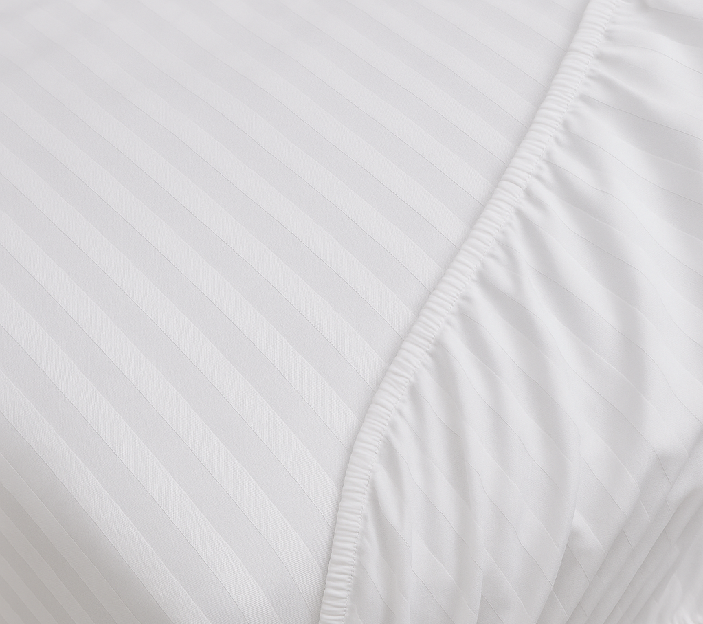 Sábana bajera ajustable con rayas, satén de algodón de 300 hilos