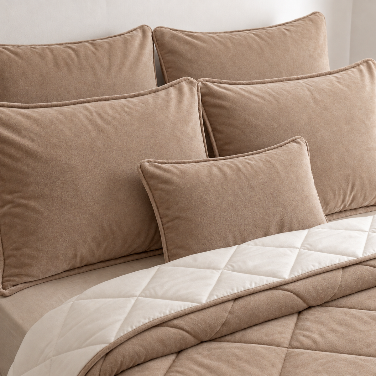 Edredón de Terciopelo Velux Beige
