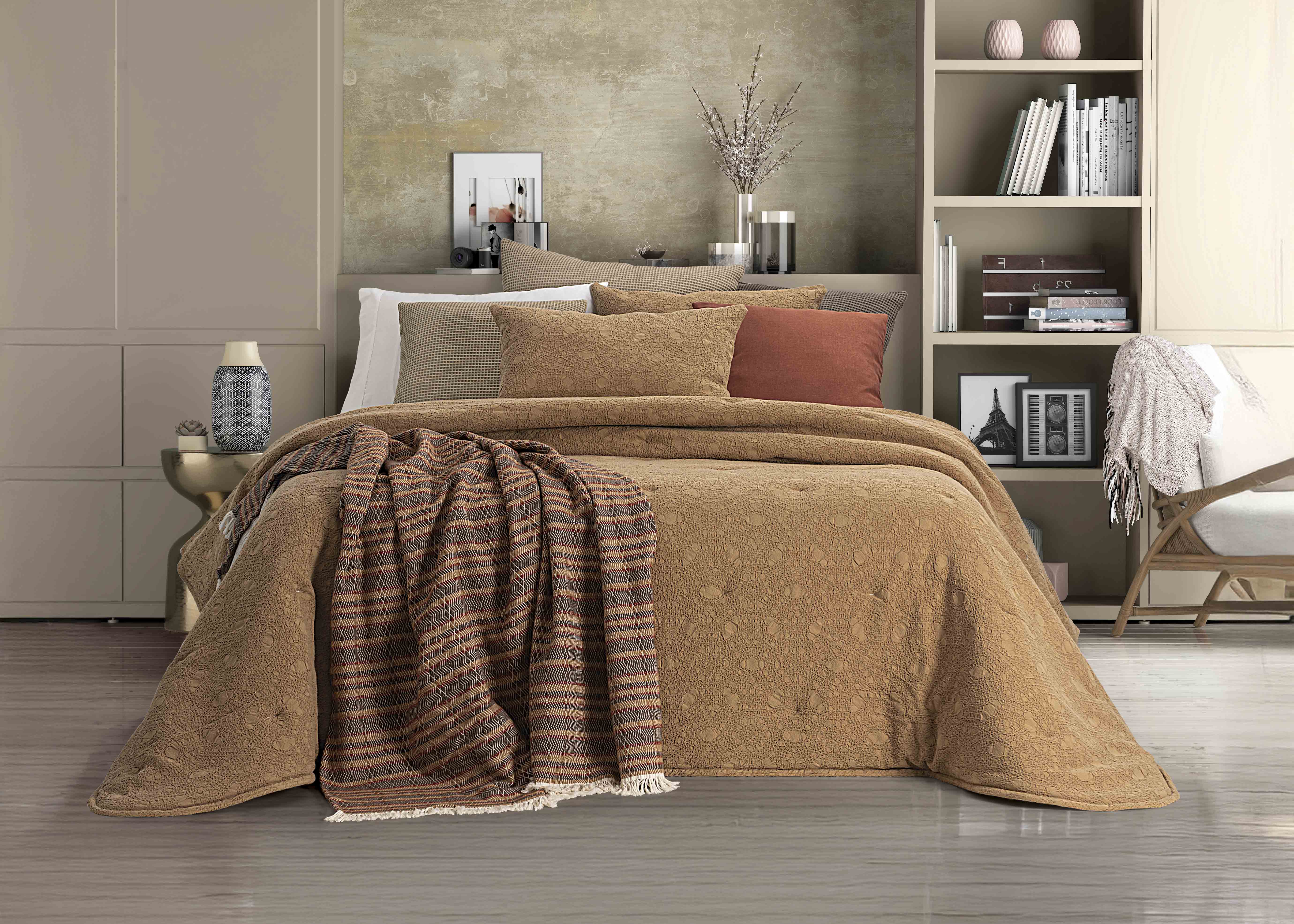 Colcha de jacquard Camel Mist