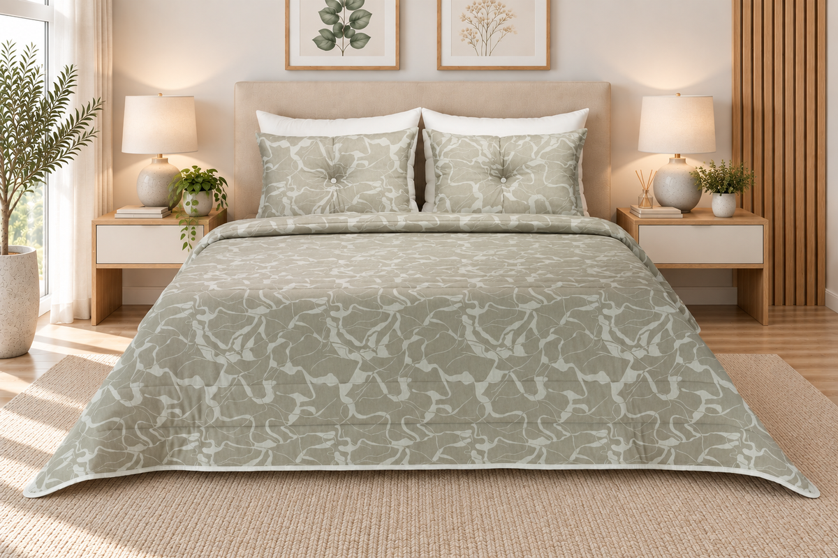 Edredón Jacquard Calacatta Gris Pardo