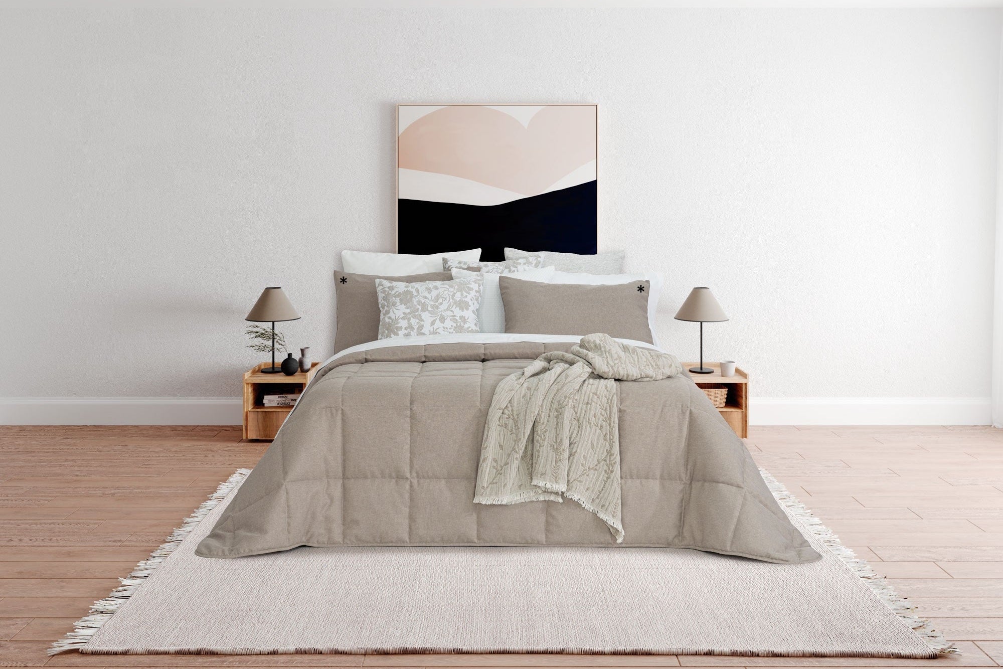 Colcha Linen Cloud Gris Pardo