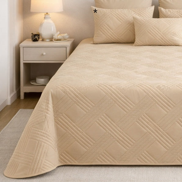 Colcha de Terciopelo Lux Beige
