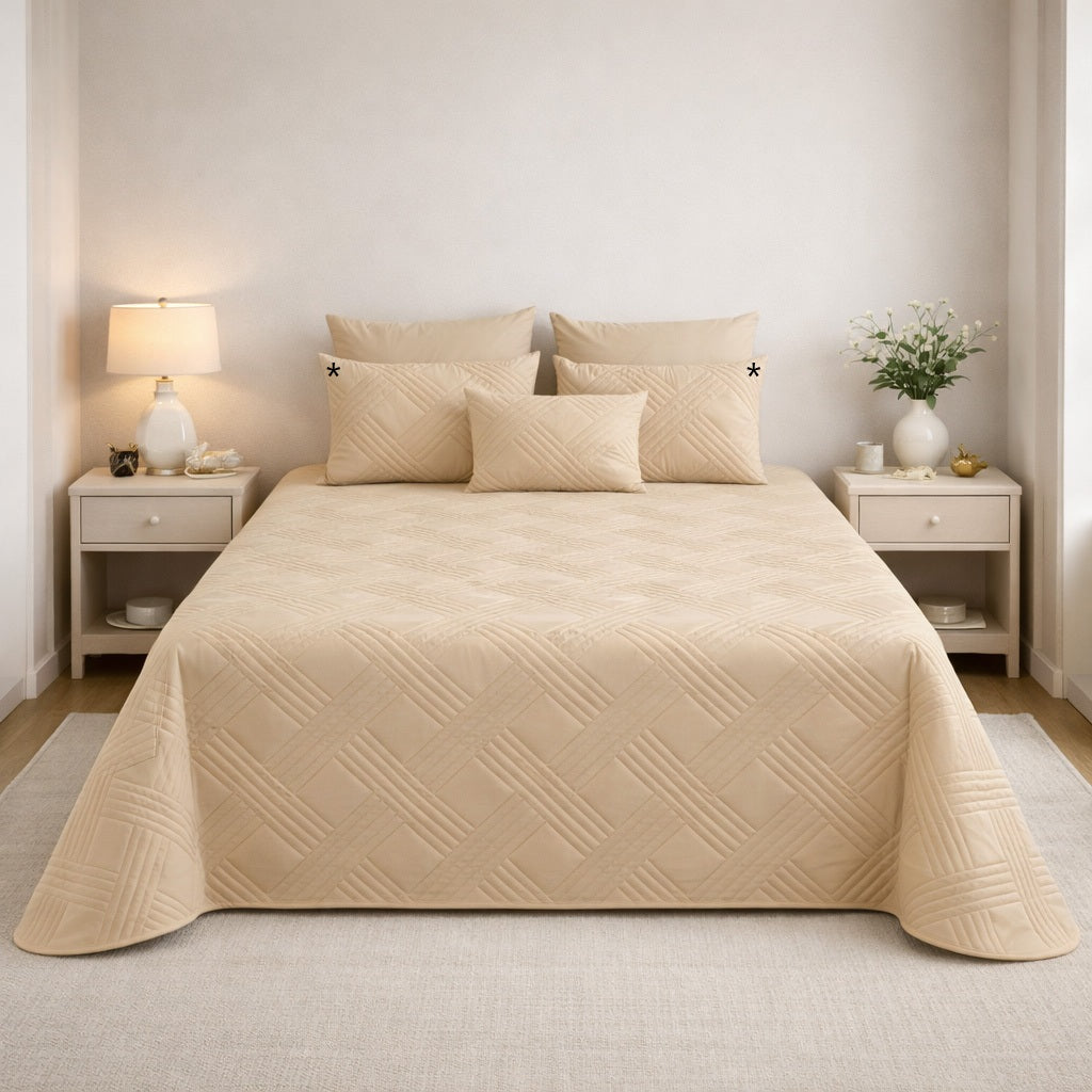 Colcha de Terciopelo Lux Beige