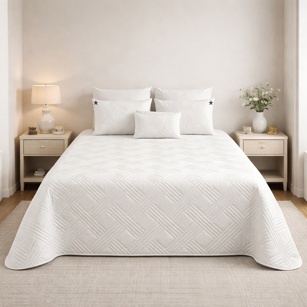 Colcha de Terciopelo Lux Blanco