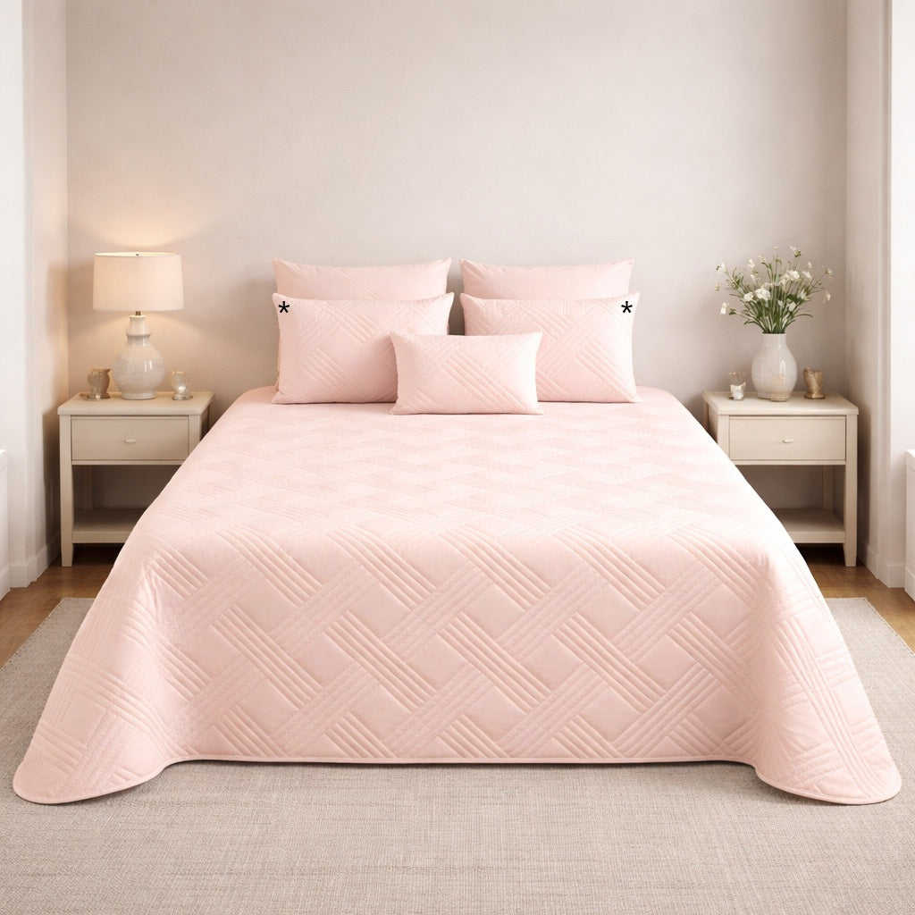 Colcha de Terciopelo Lux Rosa