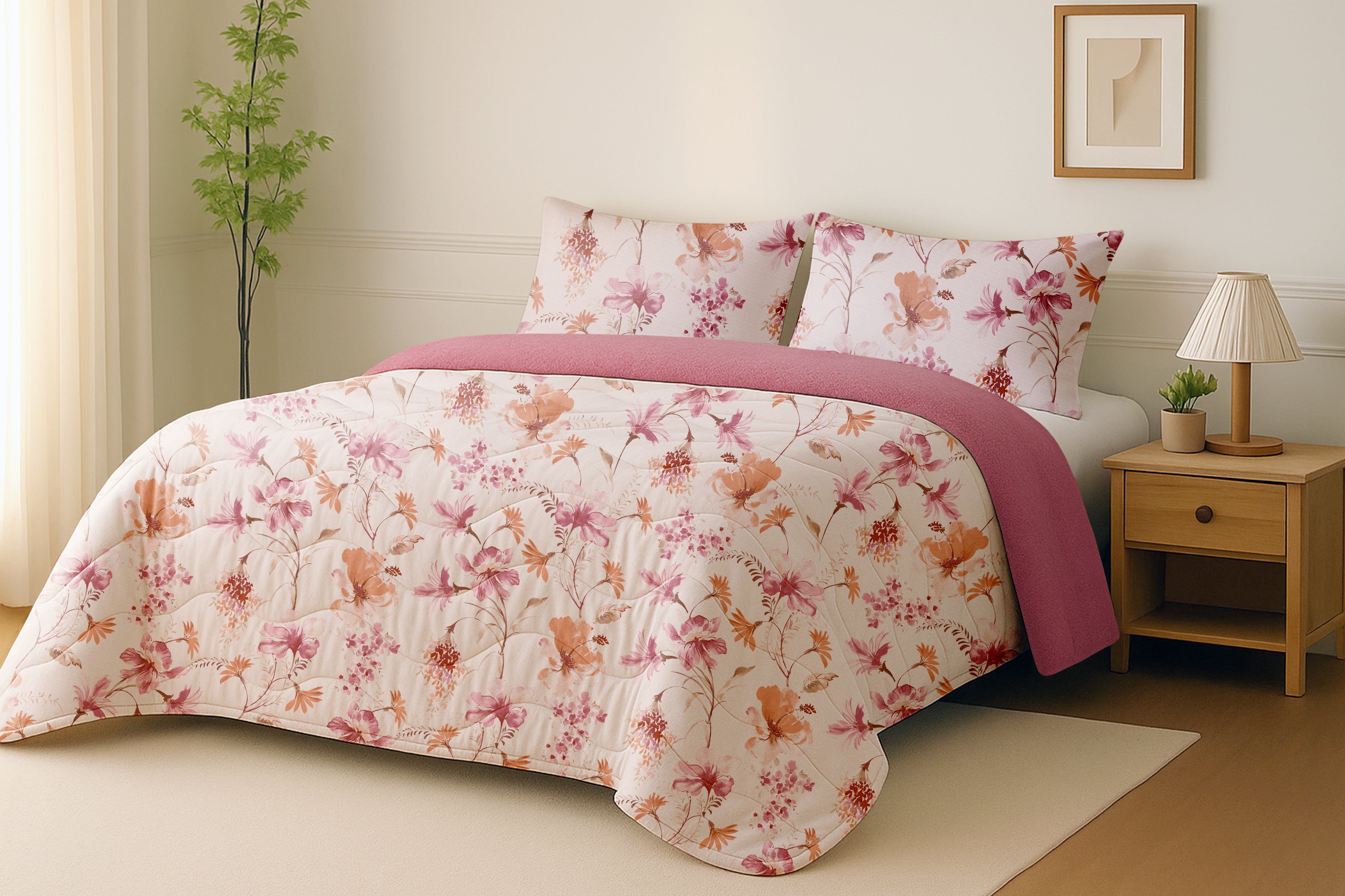 Edredón de piel de cordero Raja Rosa