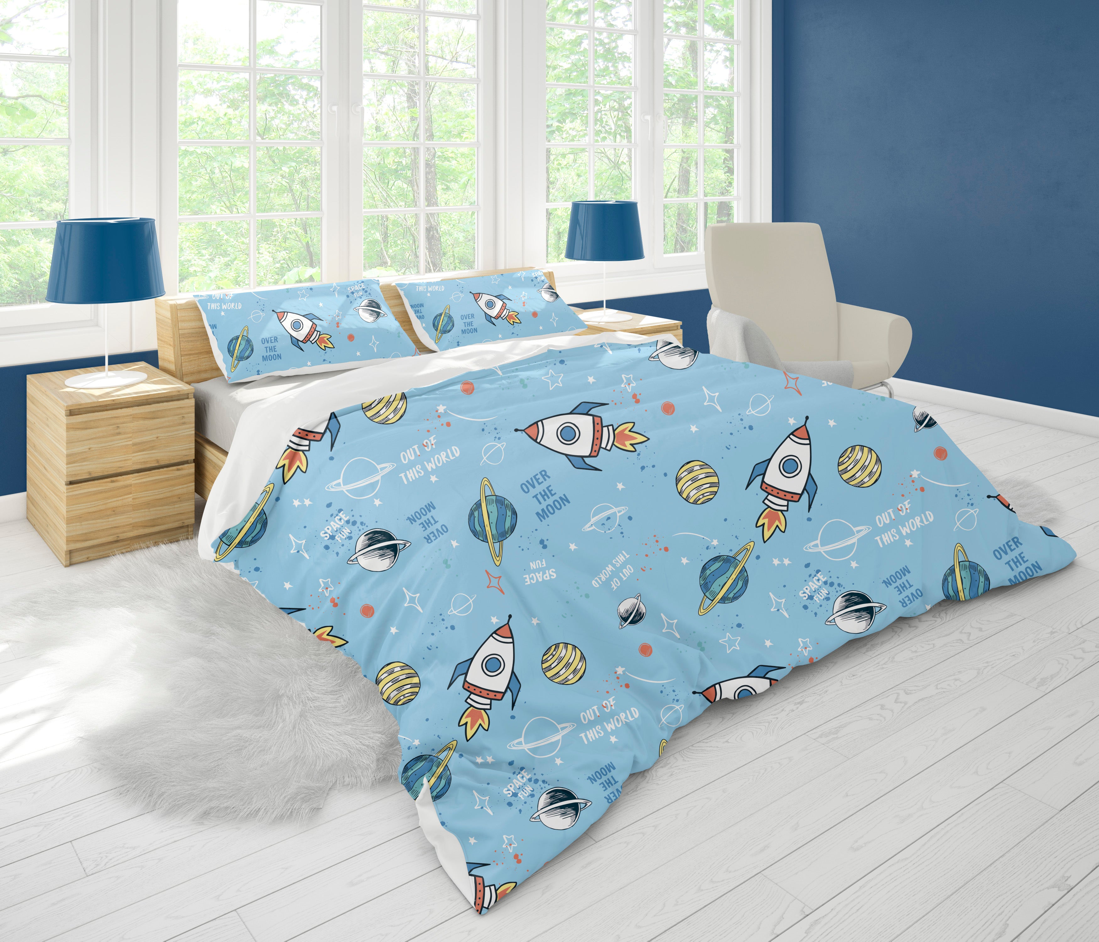 Edredón espacial para niños