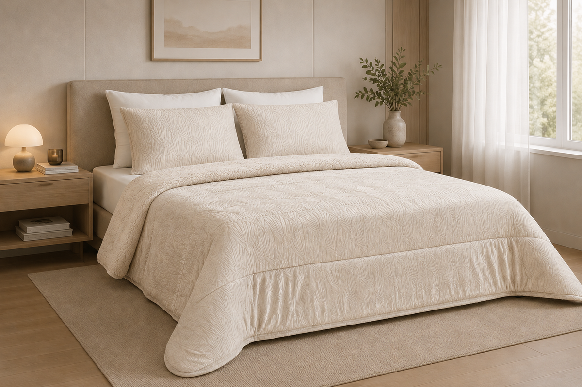 Edredón de Borreguito Warm Hosaki Beige