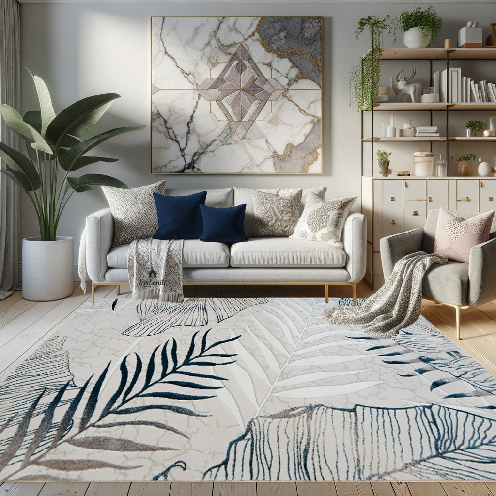 Alfombra Hilton Blue Leaf