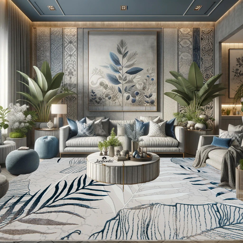 Alfombra Hilton Blue Leaf