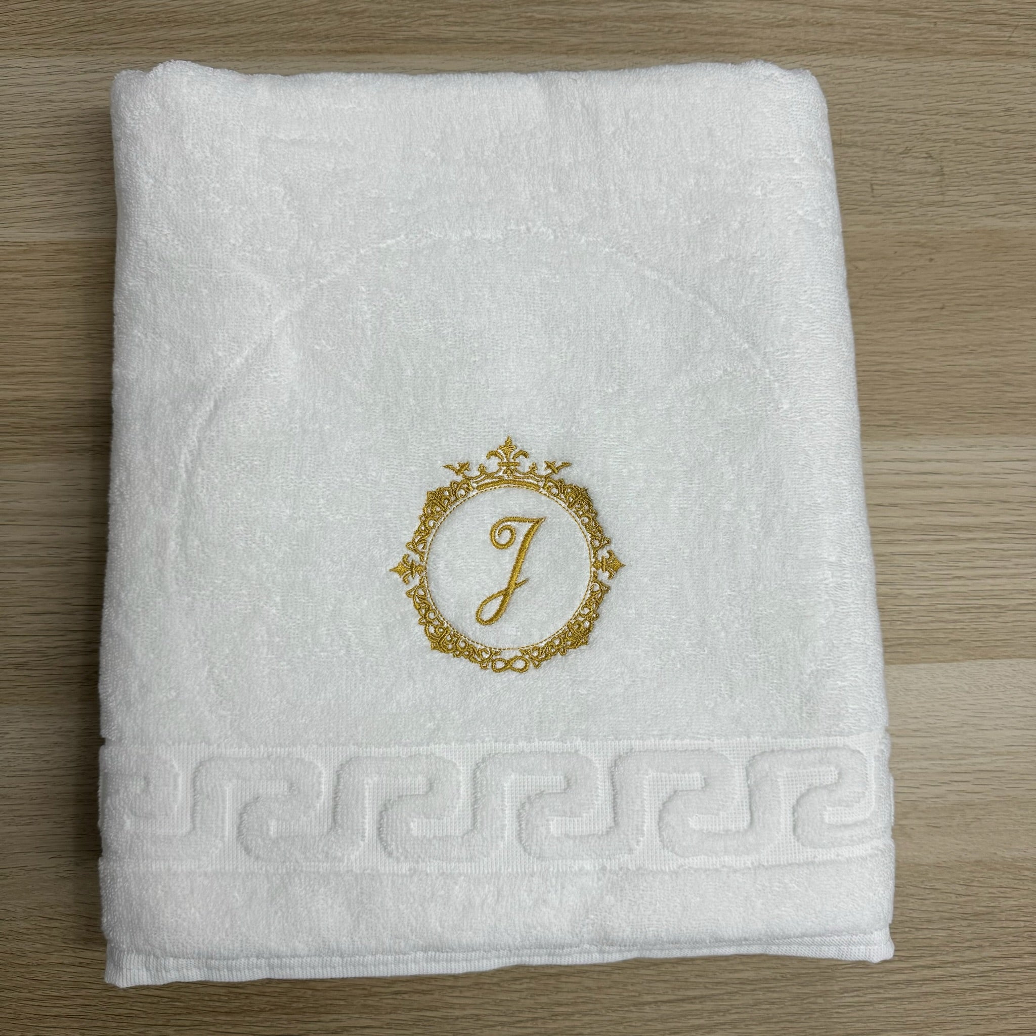 Toalla blanca personalizada con monograma