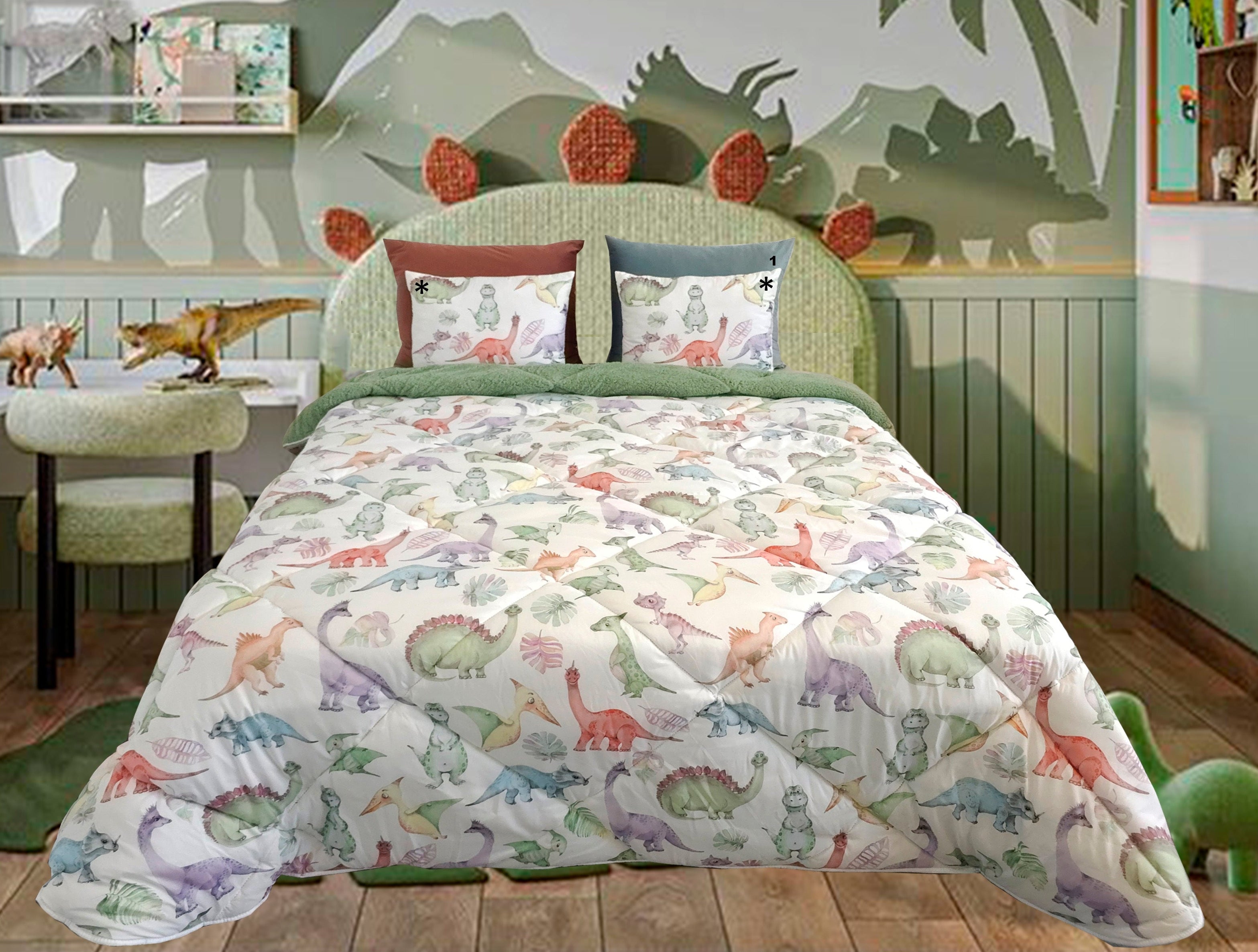 Edredón infantil de dinosaurios