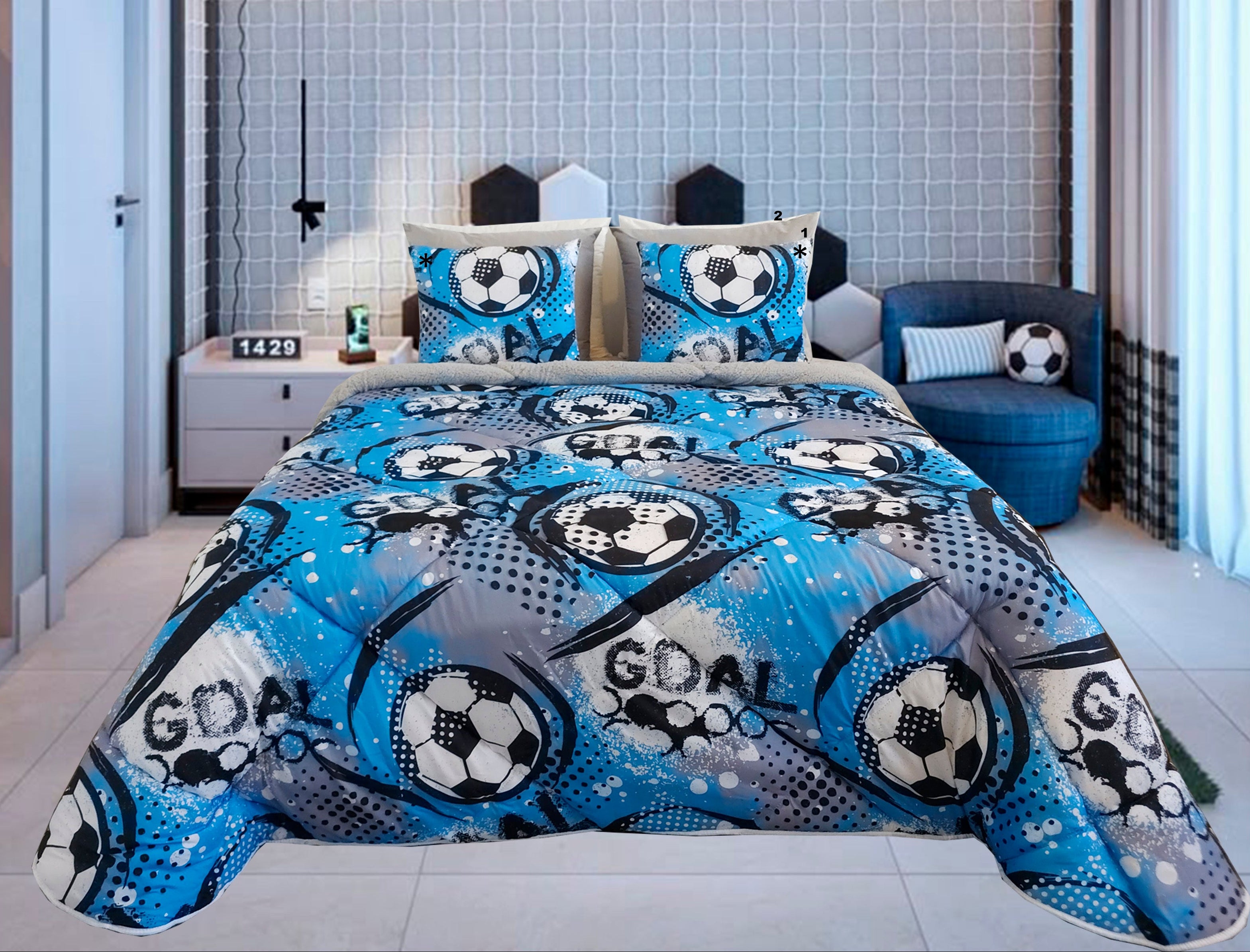 Edredón de fútbol para niños