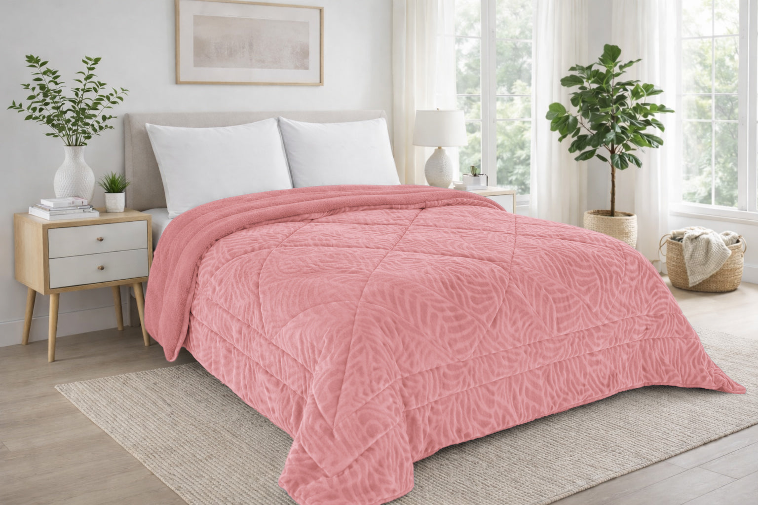 Edredón de piel de cordero rosa de Itachi