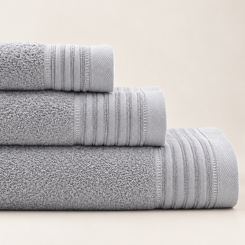 Juego de Baño de Chenilla Gris Claro