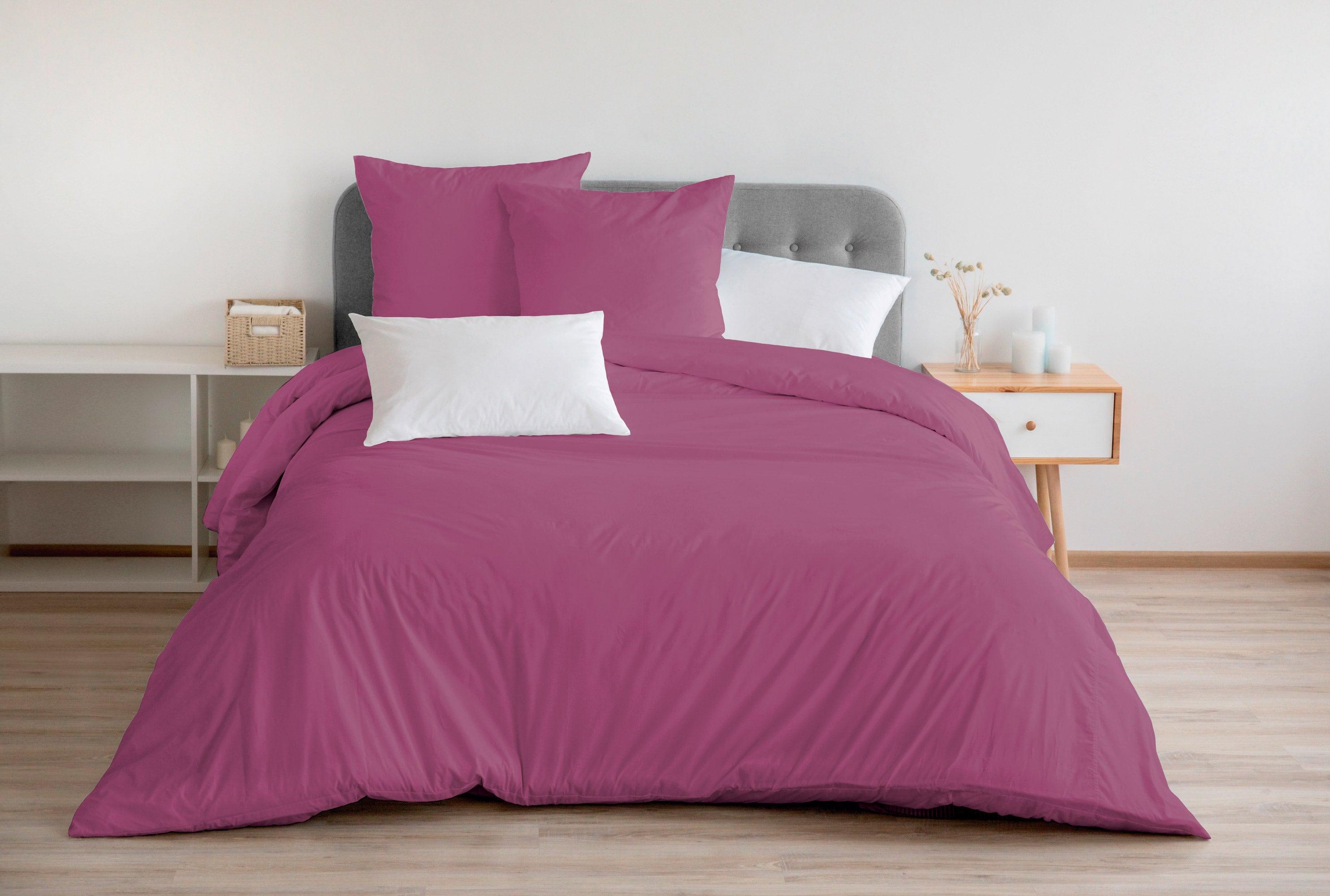 Funda nórdica + fundas de almohada rosa fucsia