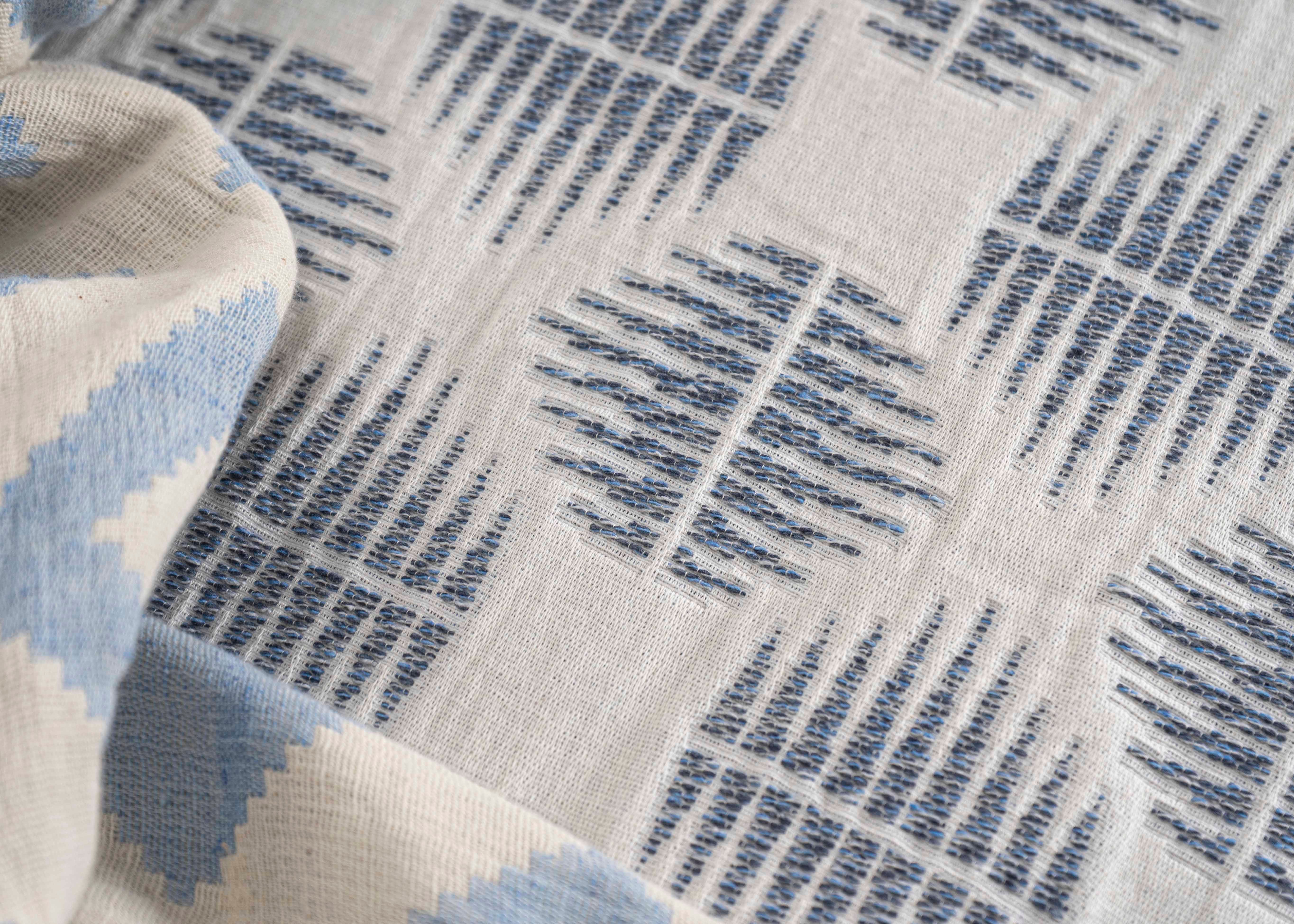 Colcha de jacquard azul Oslo