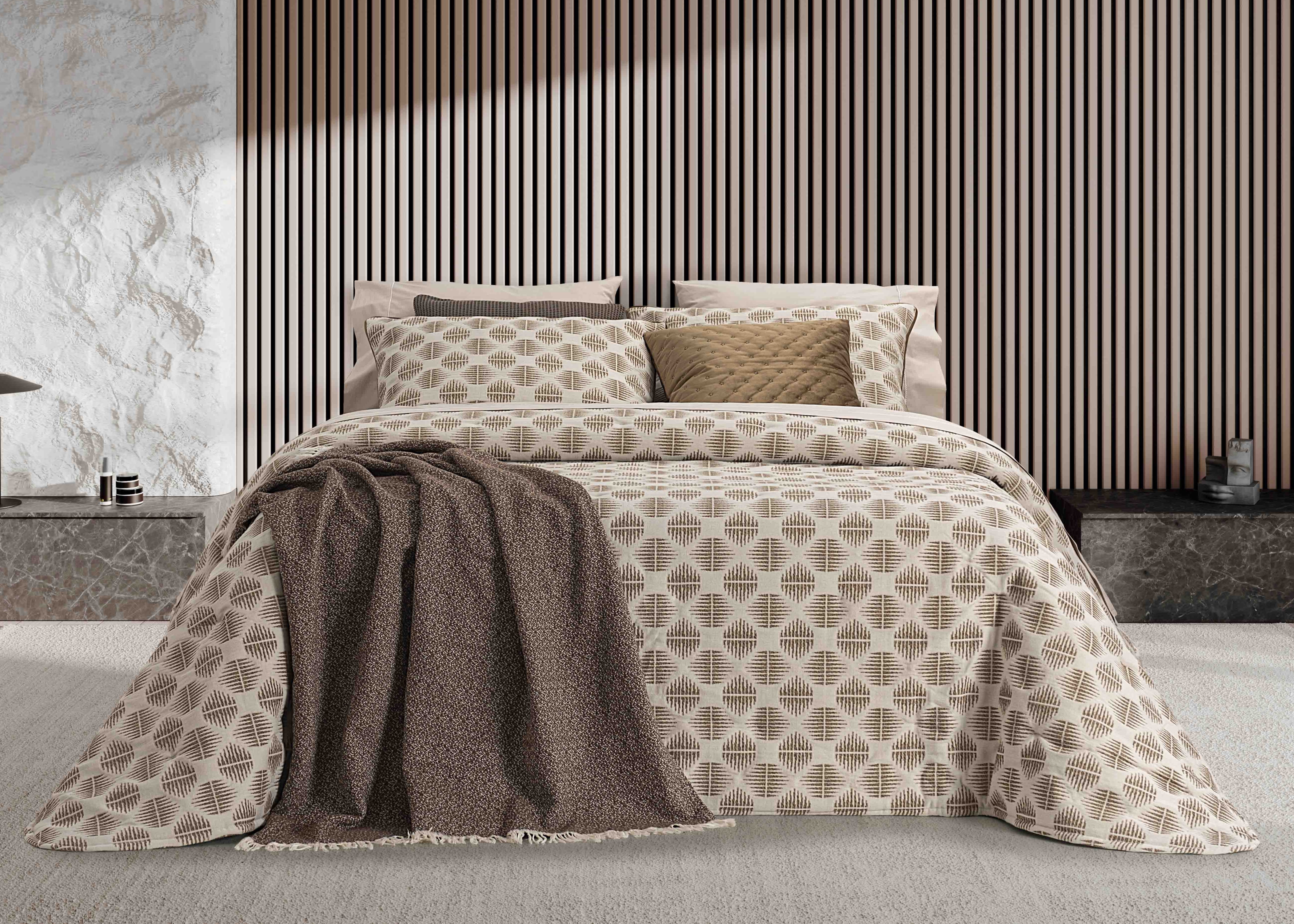 Colcha Oslo Camel Jacquard
