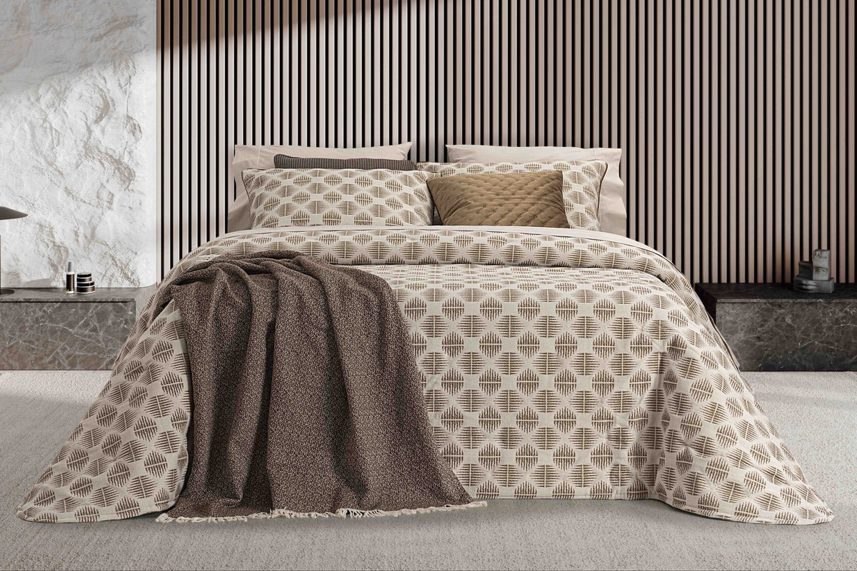 Colcha Jacquard Oslo Camello