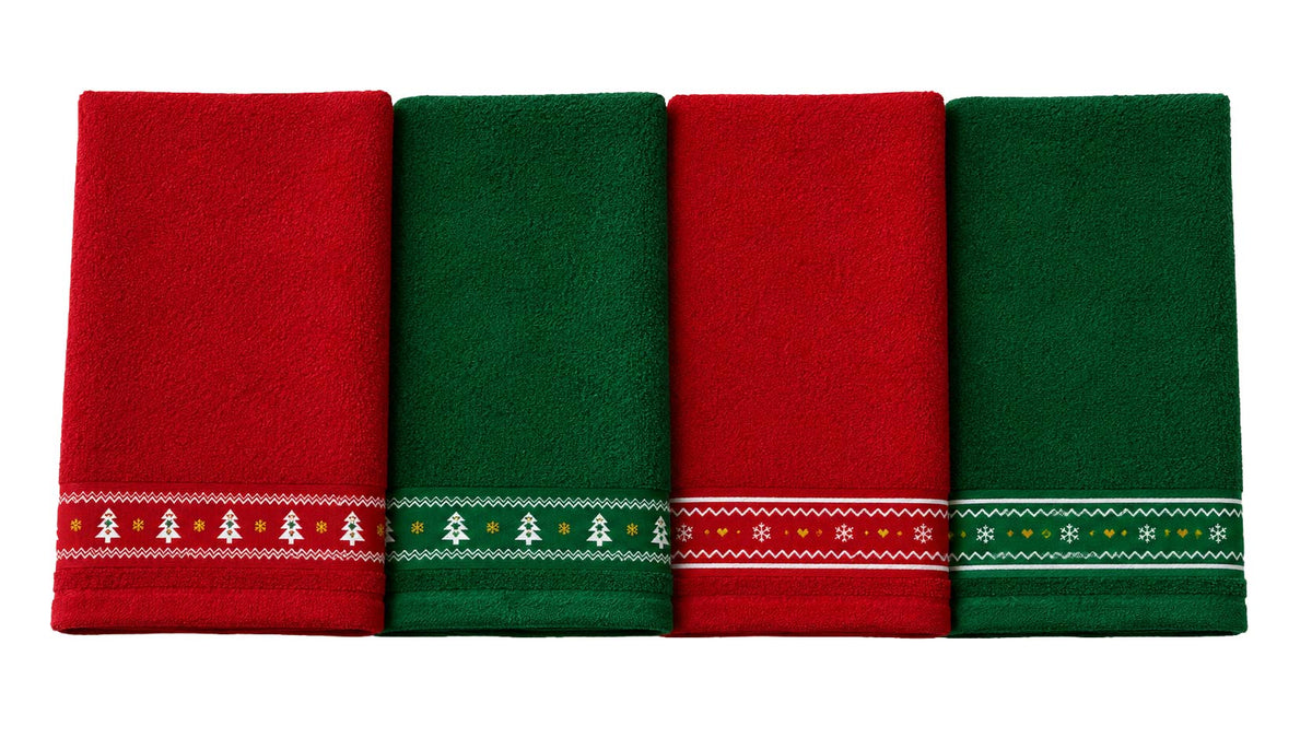 Paños de Cocina Navideños con Pinos