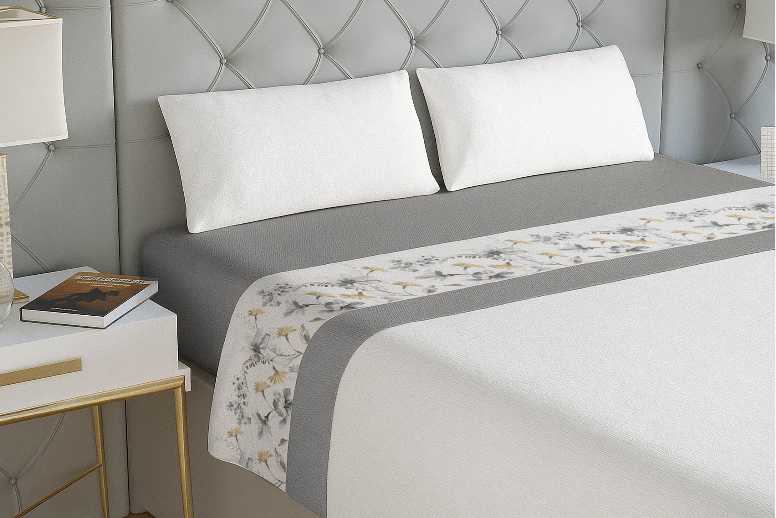 Juego de Sábanas Coralina Raja Gris