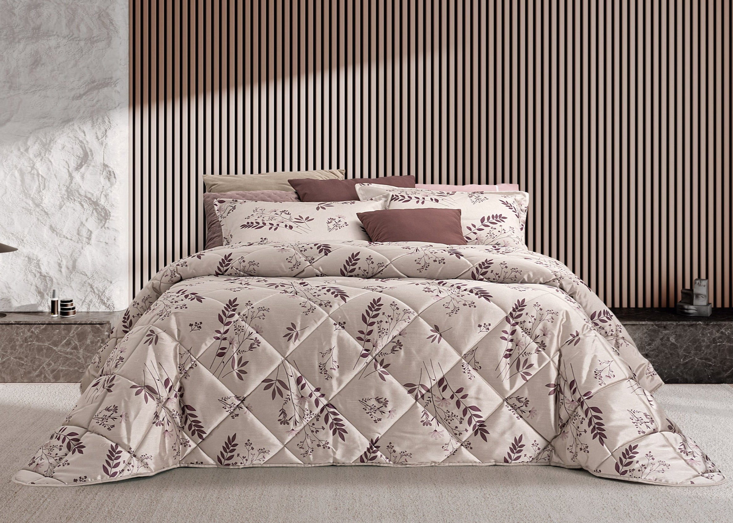 Edredón de seda Sila burdeos