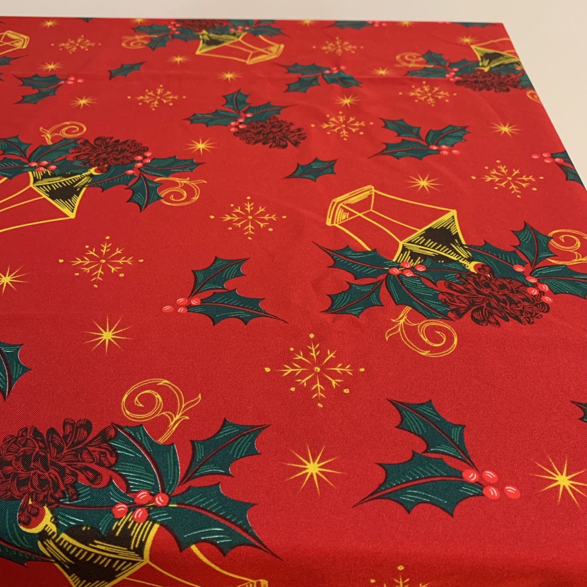 Mantel navideño con lámpara - Resistente a las manchas