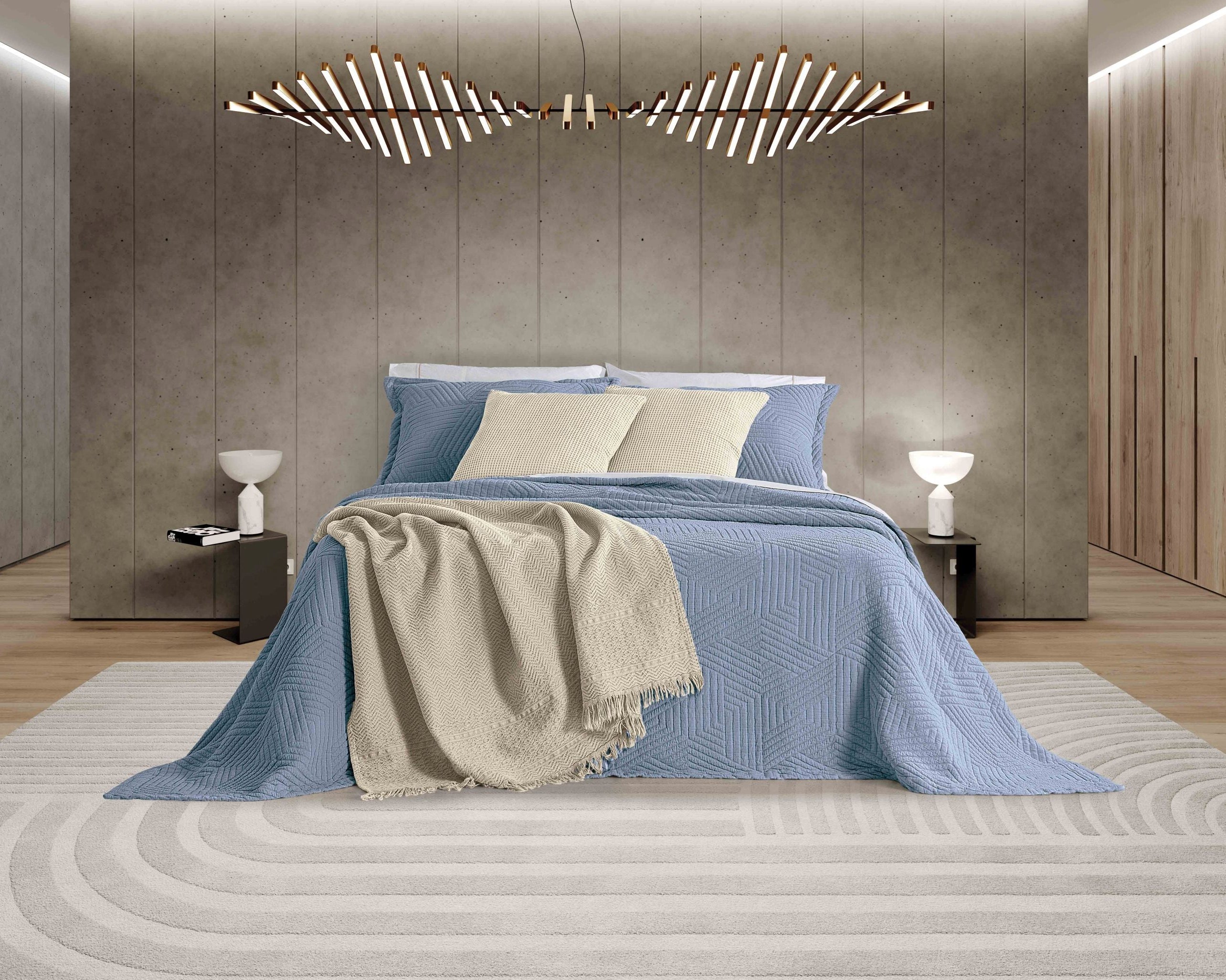 Colcha Jacquard Tomilho Azul
