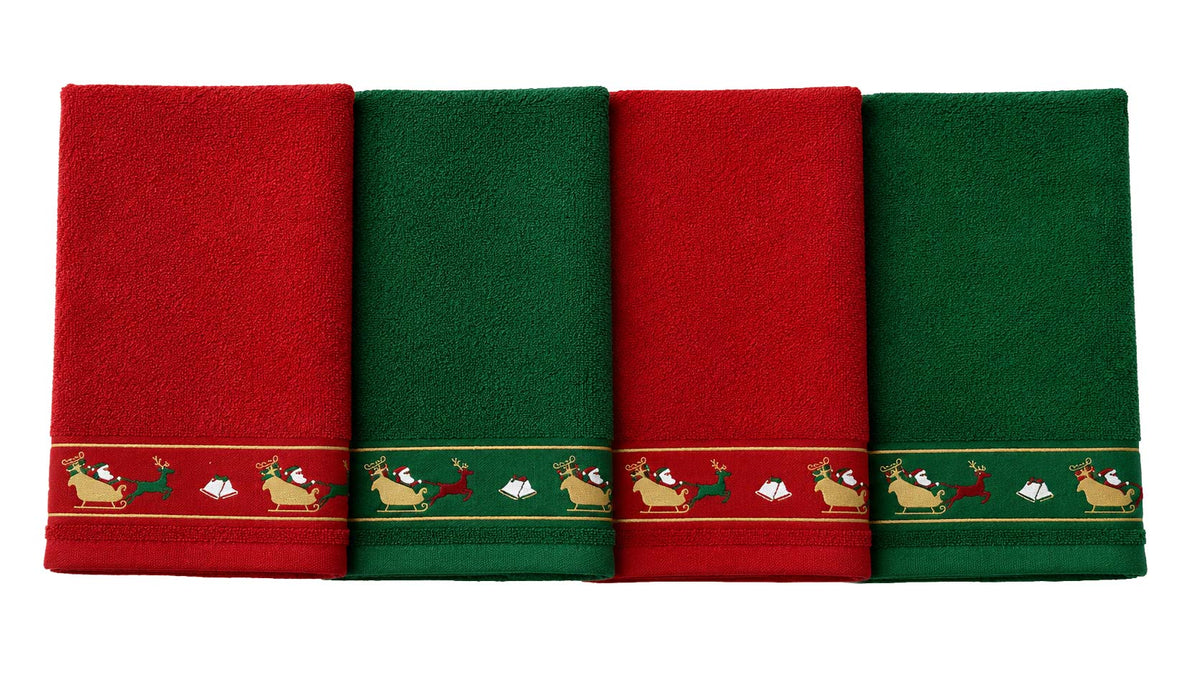Paños de Cocina Navideños con Trineos
