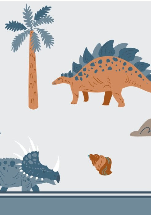 Sábanas infantiles Coralina Dinosaurio Azul