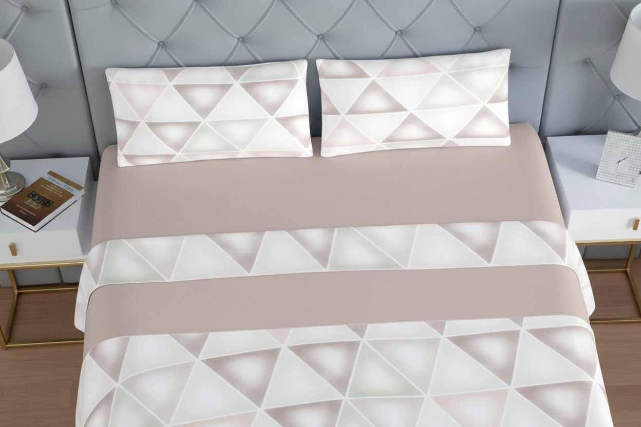 Juego de Cama Coralina Priscila Beige