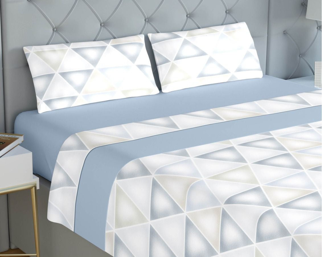 Juego de Cama Coralina Priscila Azul