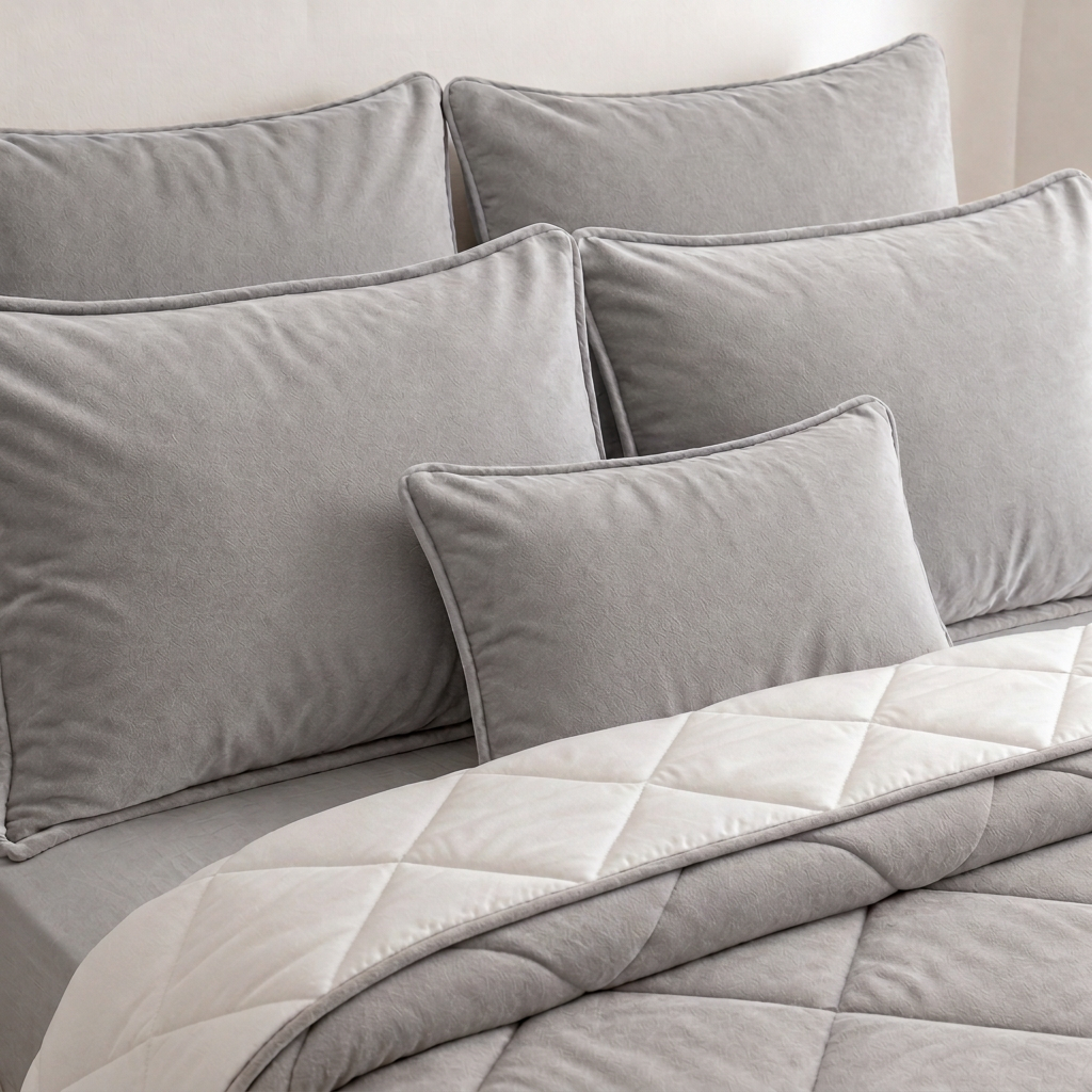 Edredón de Terciopelo Velux Gris