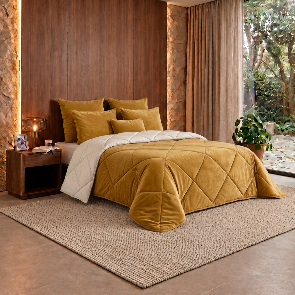 Conjunto de cama em amarelo