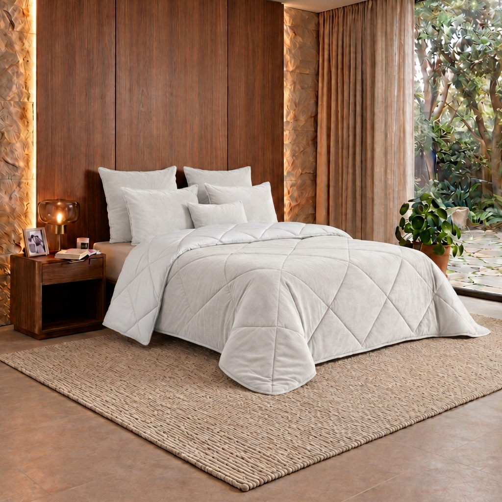 Conjunto de cama em branco