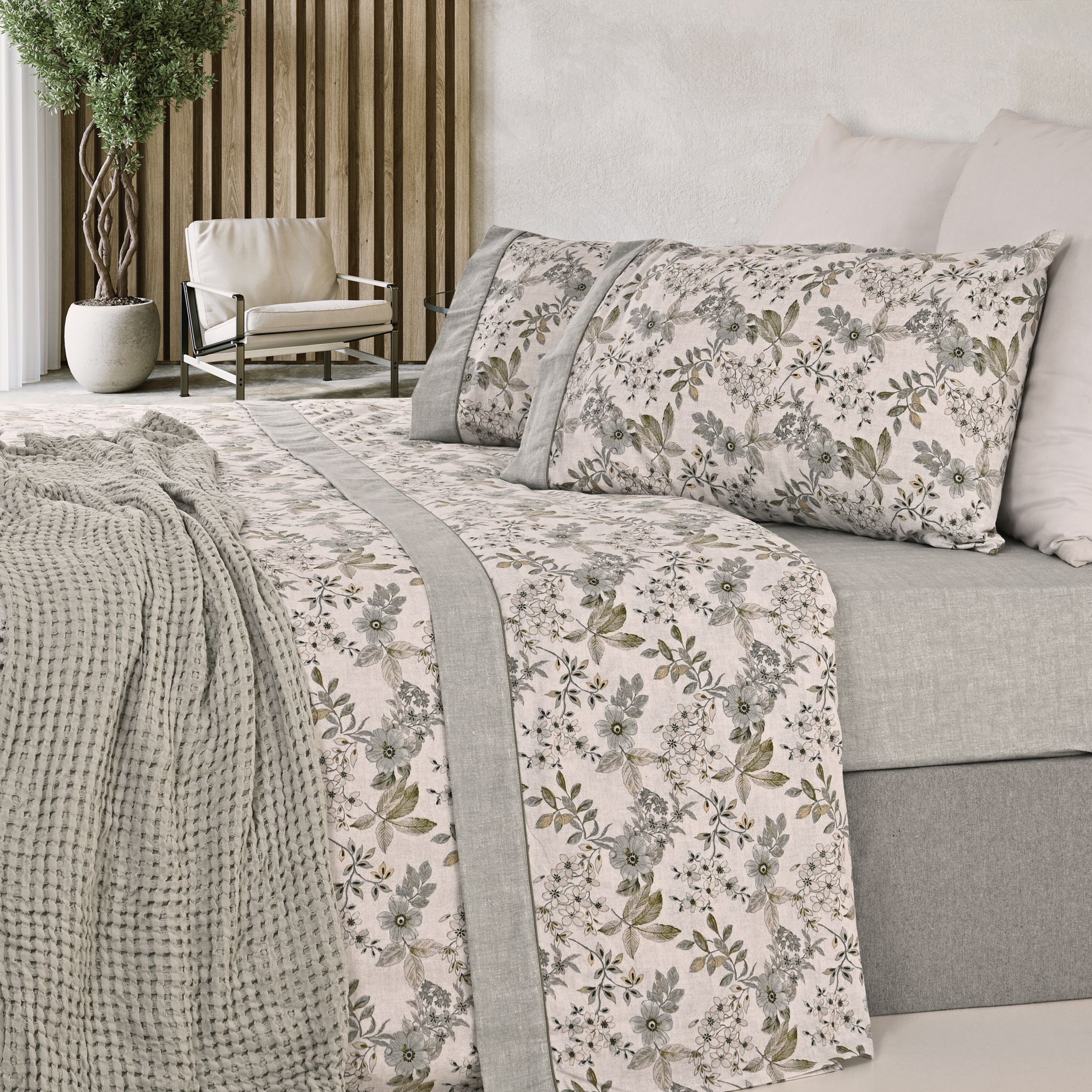 Juego de sábanas de franela Green Moonlight