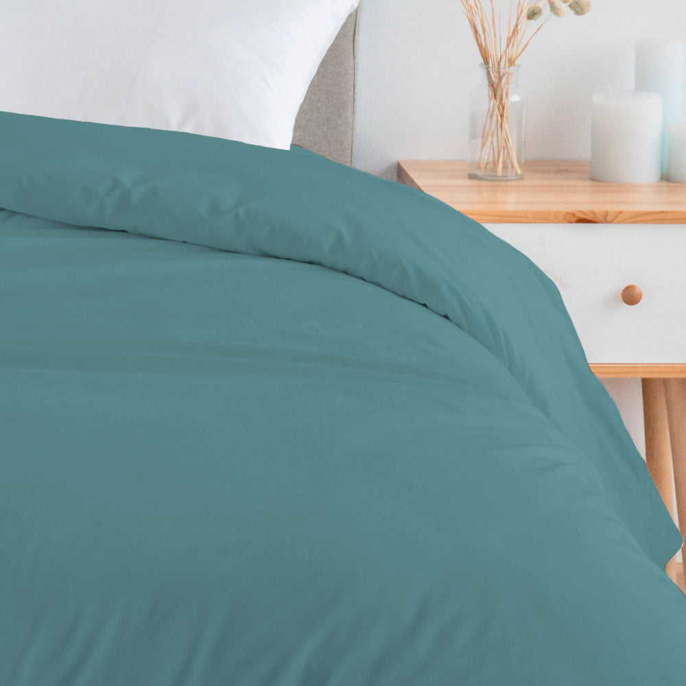 Funda nórdica y fundas de almohada azul verdoso