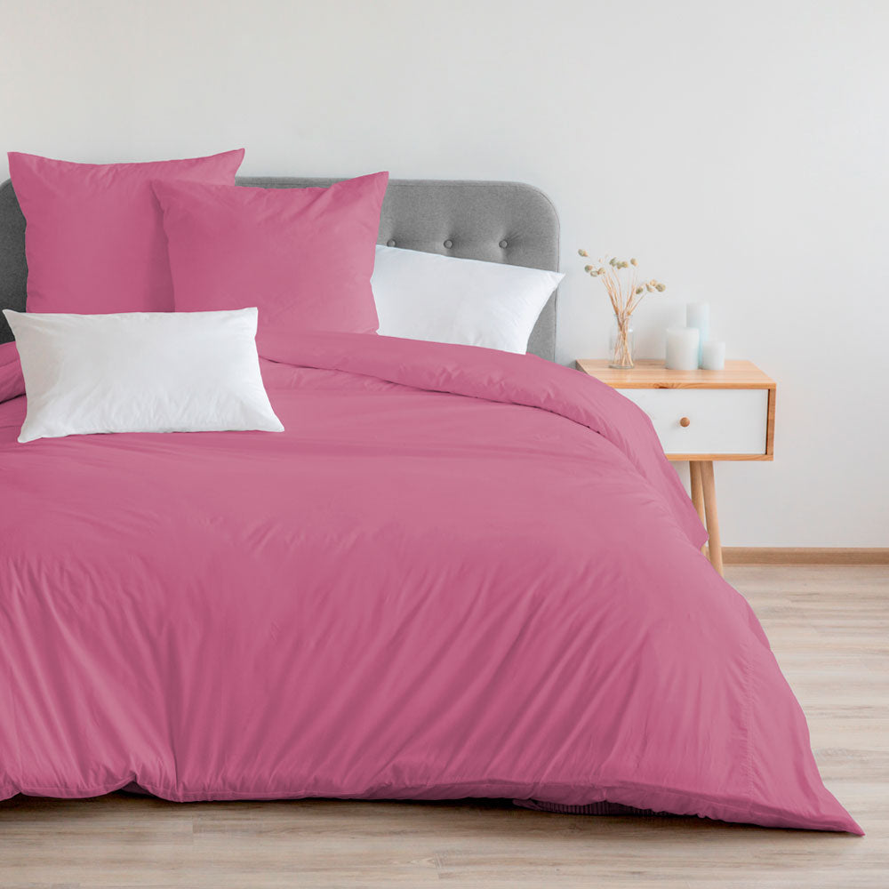 Funda nórdica + fundas de almohada rosa fucsia