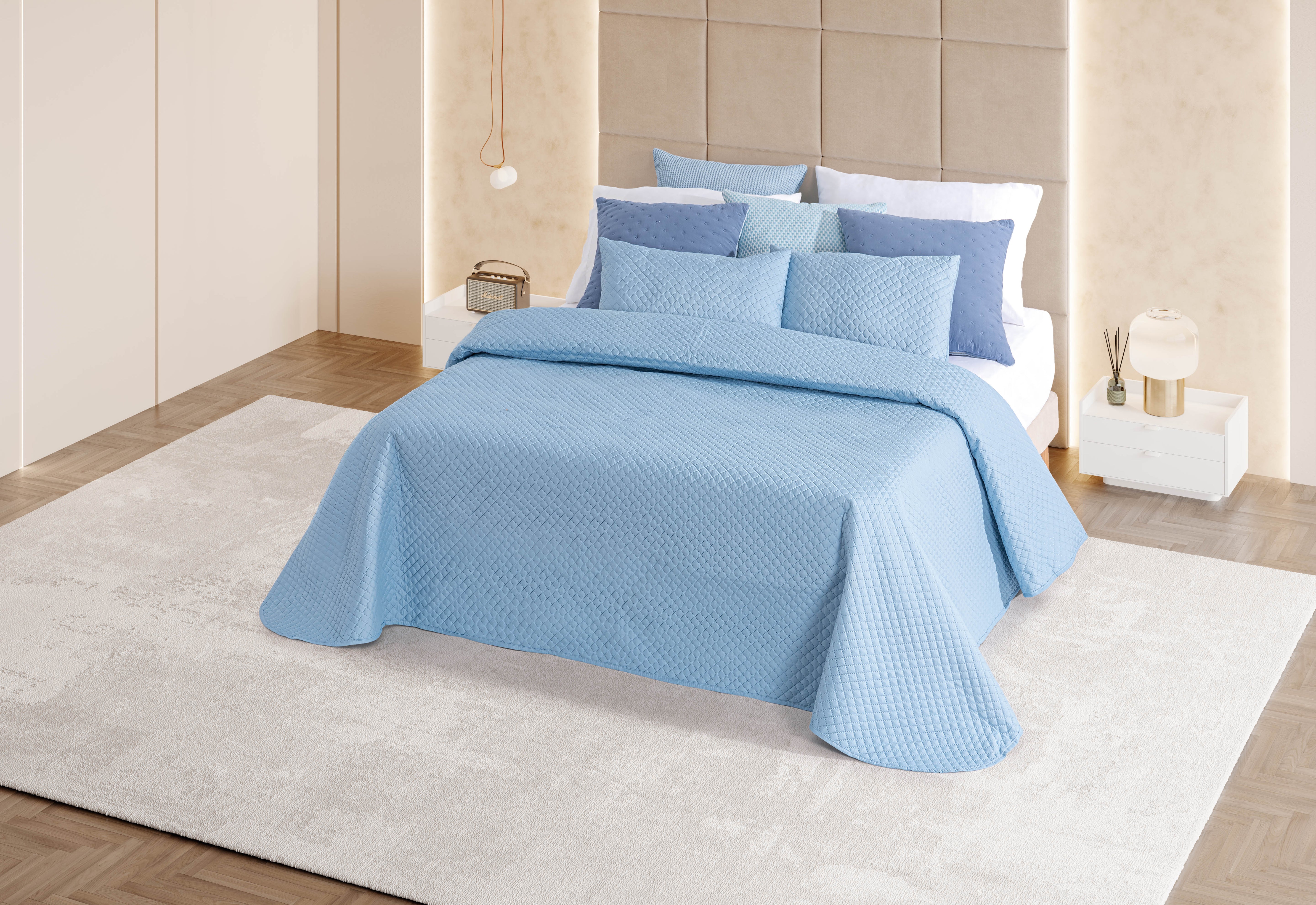 Edredón azul vintage Troia 2