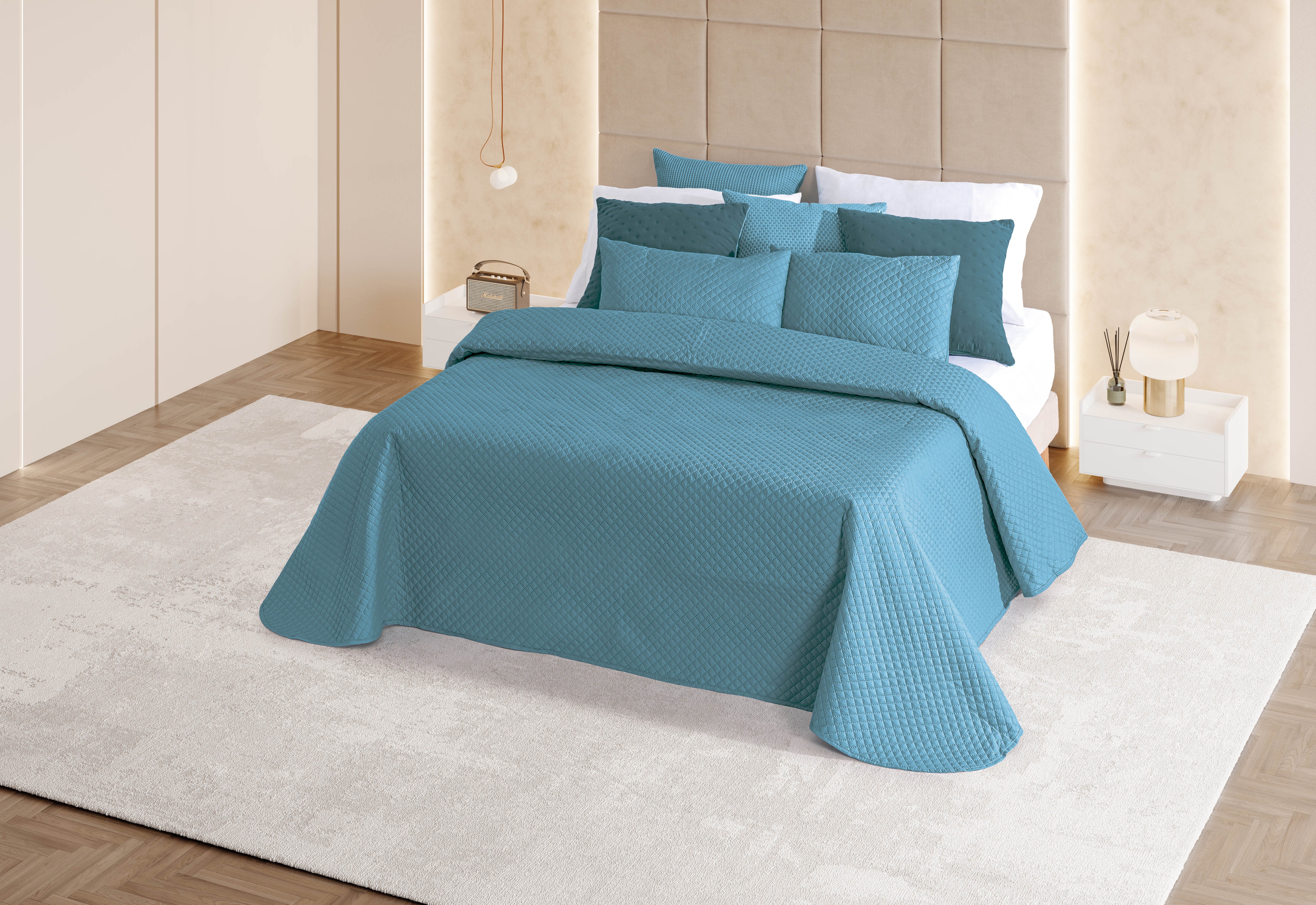 Edredón Troia 2, azul petróleo