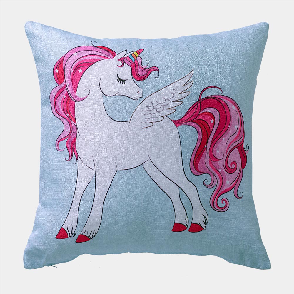Almohada decorativa de unicornio de doble cara