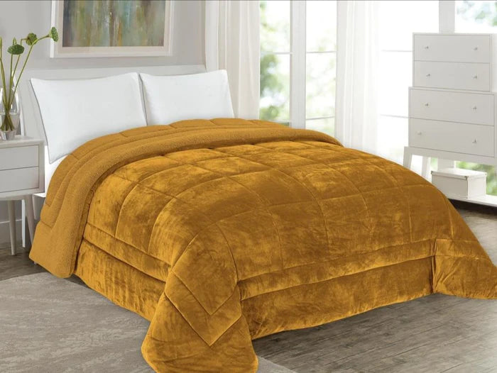 Edredom Pelo de Borrego Super Soft Mostarda