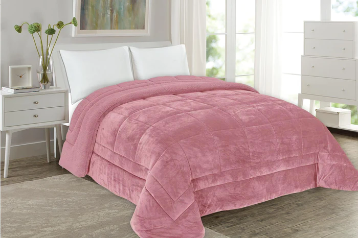 Edredom Pelo de Borrego Super Soft Rosa