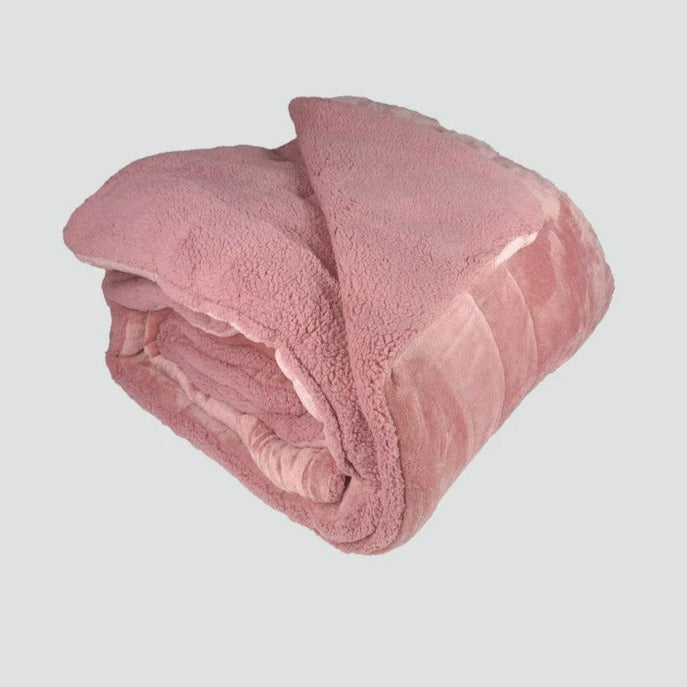 Edredom Pelo de Borrego Super Soft Rosa