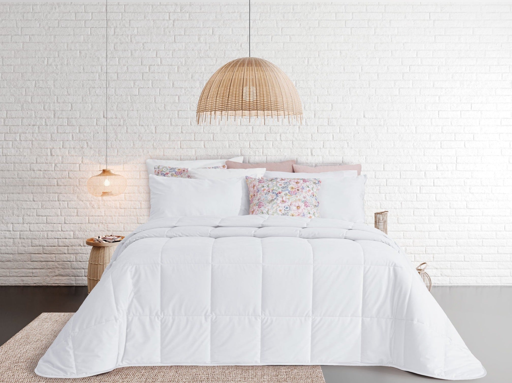 Colcha Veludo Noa Branca