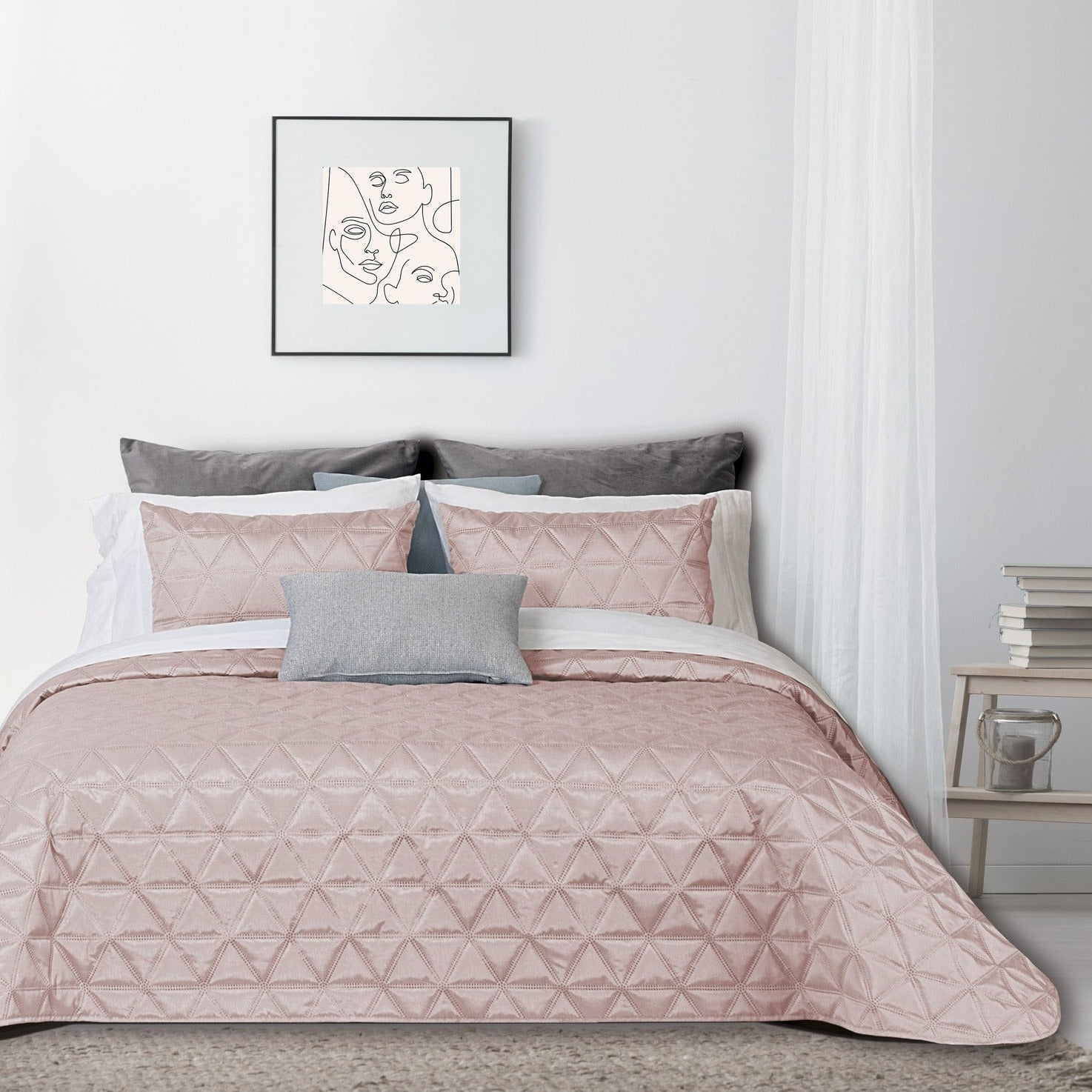 Colcha Lousã Rosa - Coleção Primavera Verão - Larbonito