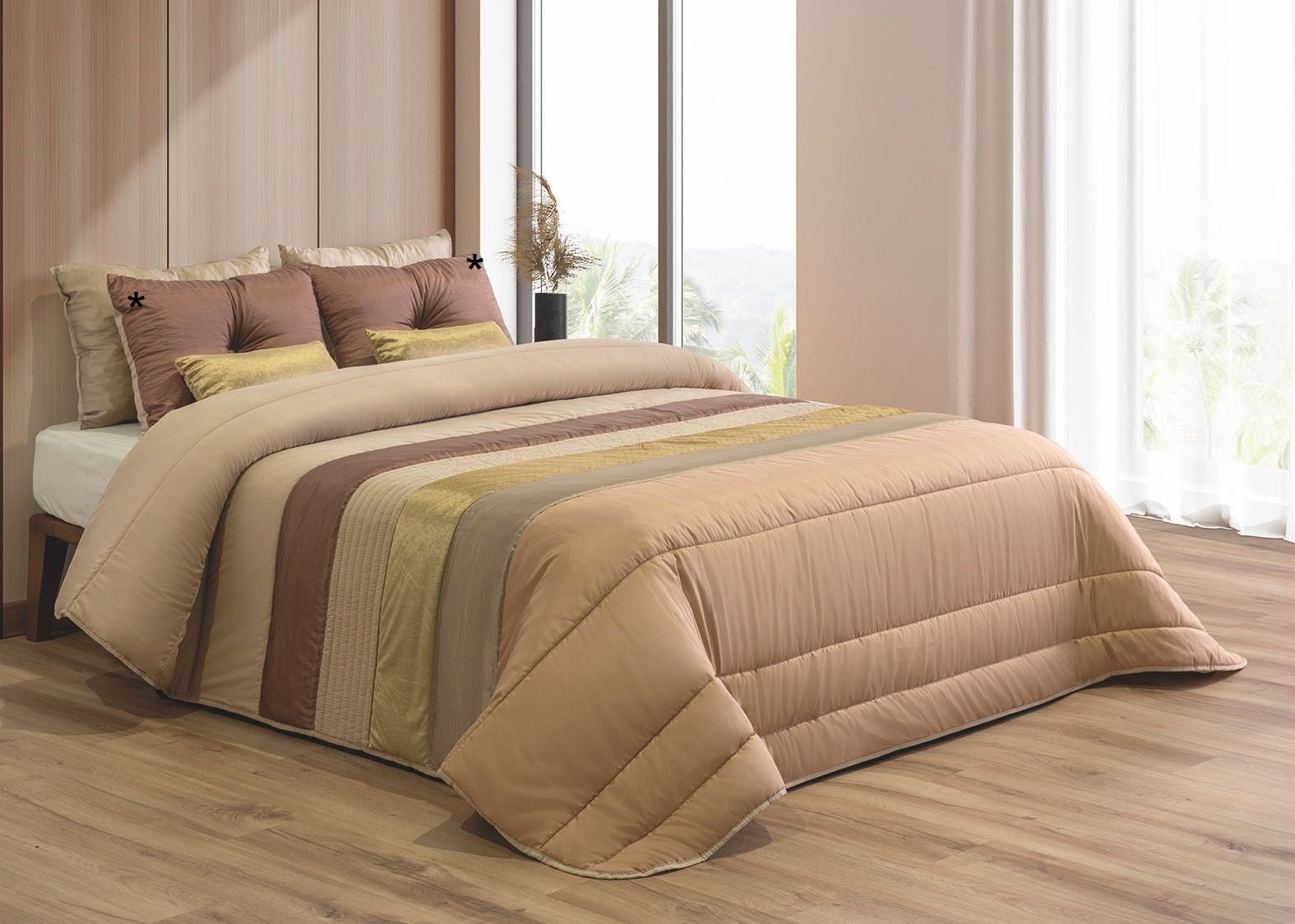 Edredom Alma Bege e Castanho - Larbonito