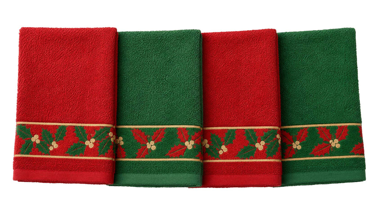 Paños de Cocina Navideños con Acebo