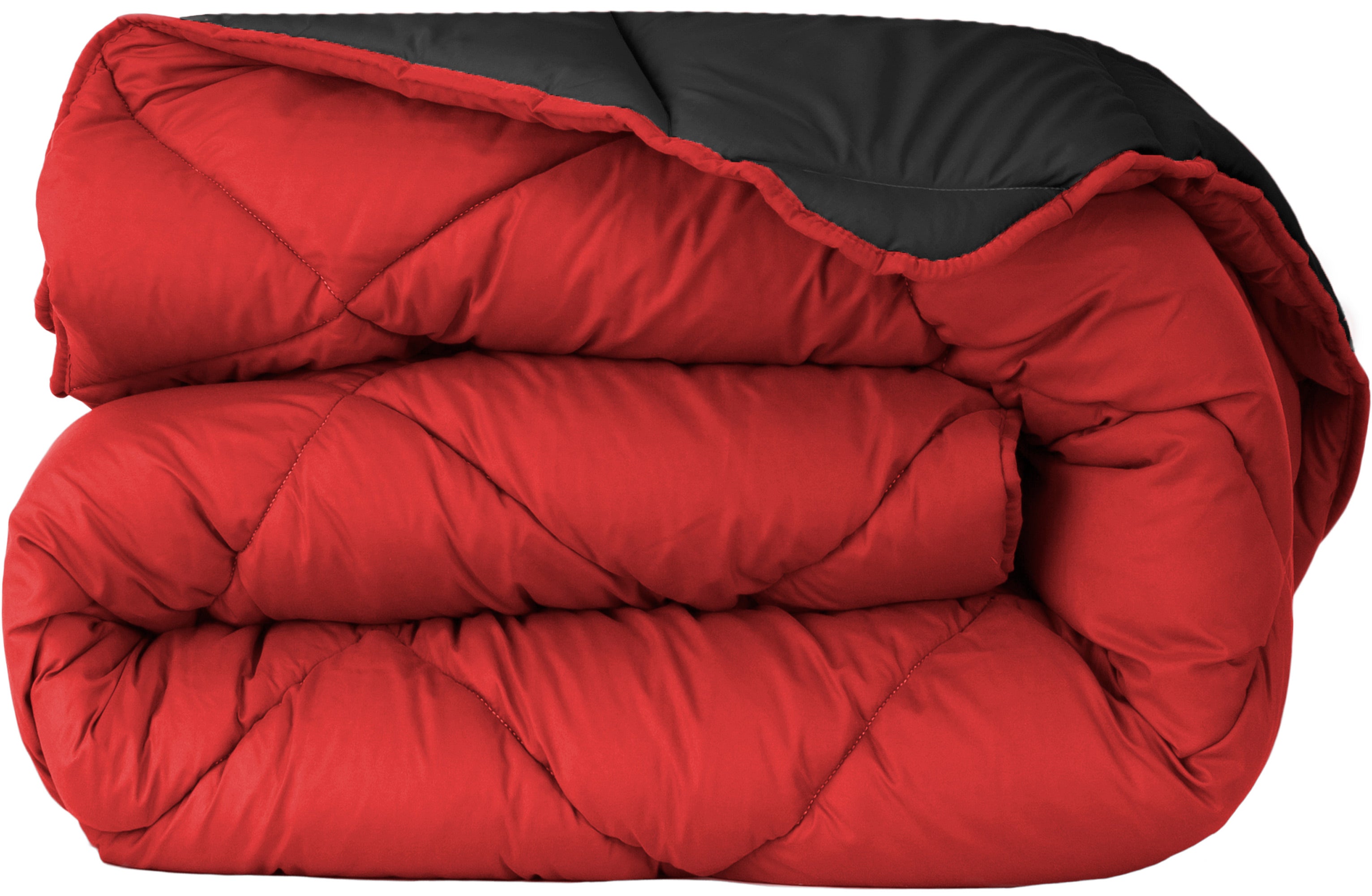 Edredón calefactor bicolor rojo y negro 