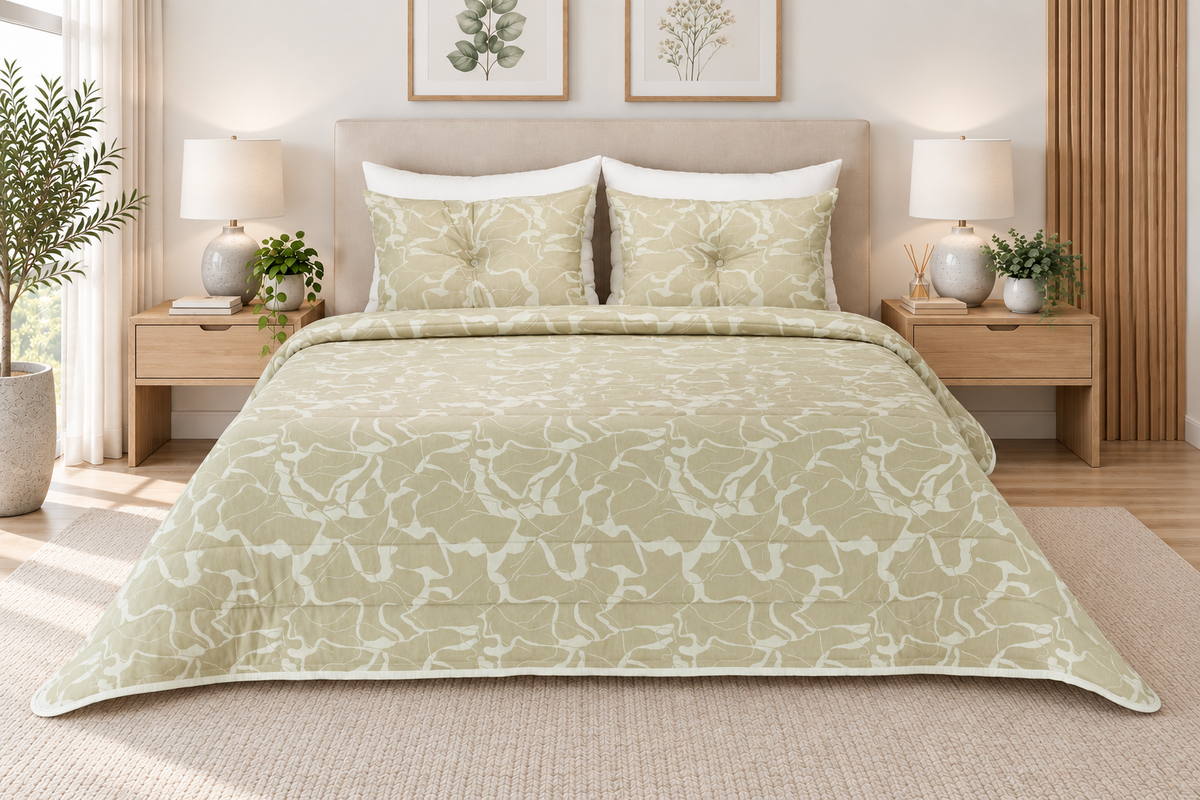 Edredón Jacquard Calacatta Camello